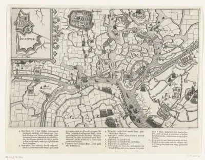 Kaart van het door Maurits belegerde Sluis, 1604