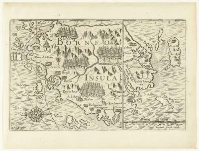 Kaart van het eiland Borneo, 1601