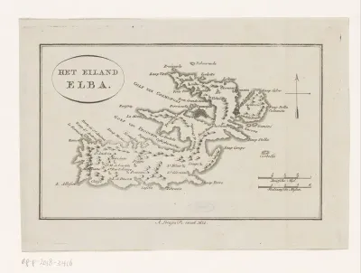 Kaart van het eiland Elba