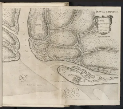 Kaart van het eiland Itamaracá met fort Oranje, ca. 1636-1644