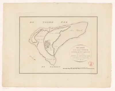 Kaart van het eiland Rottumeroog