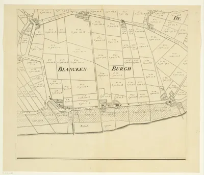 Kaart van het eiland Rozenburg (derde deel van onder)