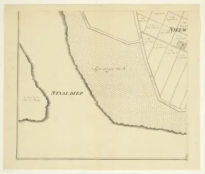 Kaart van het eiland Rozenburg (eerste deel van onder)