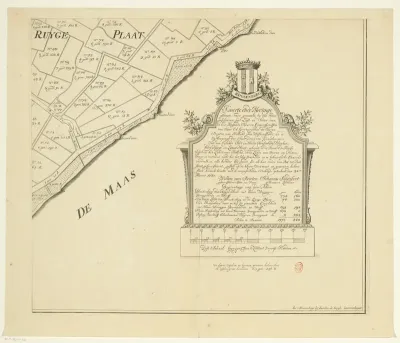 Kaart van het eiland Rozenburg (vierde deel van onder)