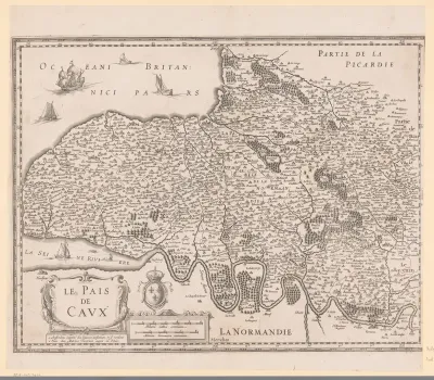 Kaart van het gebied Le Pays de Caux