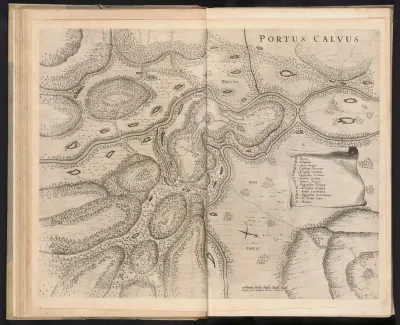Kaart van het gebied rond Porto Calvo, 1637
