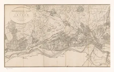 Kaart van het gebied ten noordwesten van Arnhem