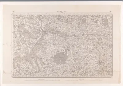 Kaart van het gebied ten noordwesten van Roeselare