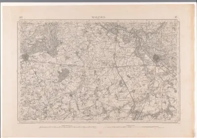 Kaart van het gebied ten westen van Mechelen