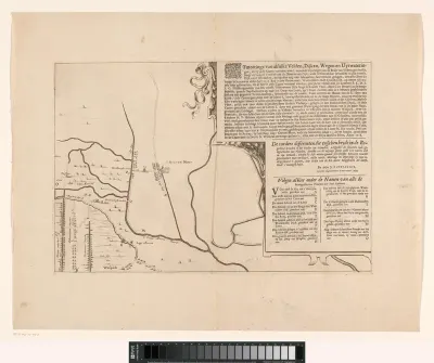 Kaart van het gebied tussen Den Bosch en Geertruidenberg met dijkdoorbraken (derde blad)