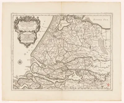 Kaart van het graafschap Holland (onderste deel)
