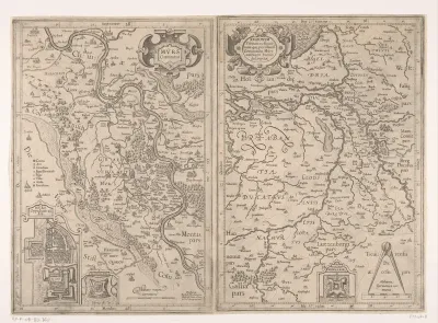 Kaart van het graafschap Moers en van het Rijnland, 1610