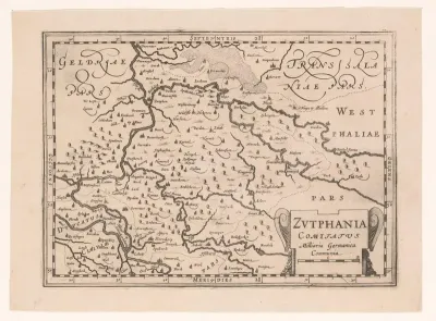 Kaart van het graafschap Zutphen