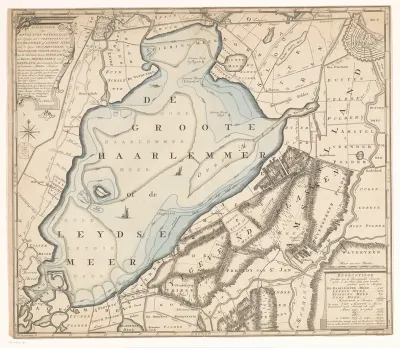 Kaart van het Haarlemmermeer en omliggende gebieden