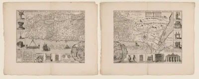Kaart van het Heilige Land, bestaande uit twee delen