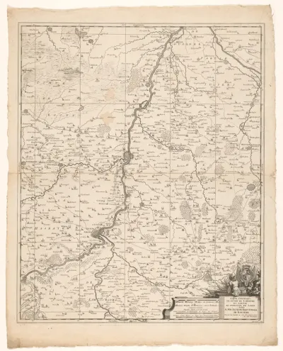 Kaart van het hertogdom Limburg en een deel van het bisdom Luik
