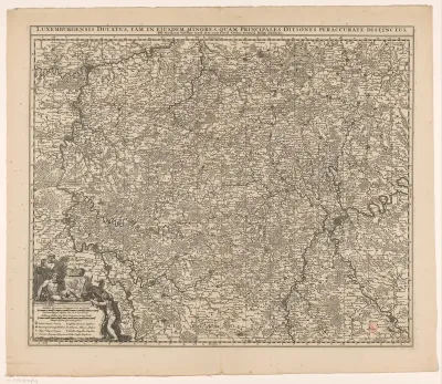 Kaart van het hertogdom Luxemburg