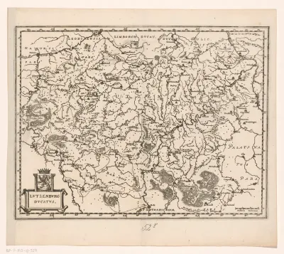 Kaart van het hertogdom Luxemburg