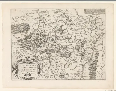 Kaart van het hertogdom Luxemburg