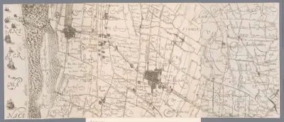 Kaart van het Hoogheemraadschap van Delfland, met Den haag, Delft en Berkel en Rodenrijs, middelste deel
