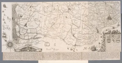 Kaart van het Hoogheemraadschap van Delfland, met 's-Gravenzande, Schipluiden en Schiedam, onderste deel