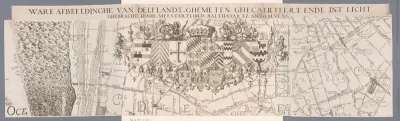 Kaart van het Hoogheemraadschap van Delfland, met Wassenaar, Zevenhuizen en Bleiswijk, bovenste deel