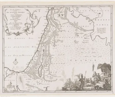 Kaart van het Koninkrijk Israël, 1758
