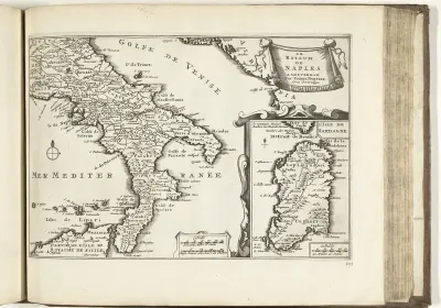 Kaart van het koninkrijk Napels, 1726