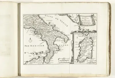 Kaart van het koninkrijk Napels, ca. 1702