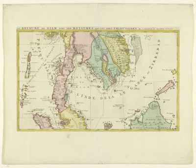 Kaart van het Koninkrijk Siam (bovenste helft)