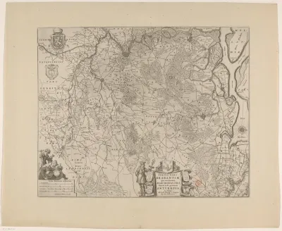 Kaart van het kwartier van Antwerpen, onderdeel van het hertogdom Brabant
