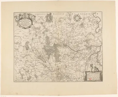 Kaart van het kwartier van Brussel, onderdeel van het hertogdom Brabant