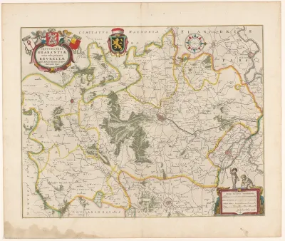 Kaart van het kwartier van Brussel, onderdeel van het hertogdom Brabant