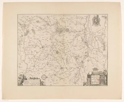 Kaart van het kwartier van Leuven, onderdeel van het hertogdom Brabant