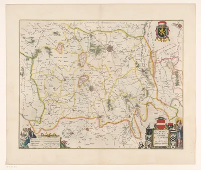 Kaart van het kwartier van Leuven, onderdeel van het hertogdom Brabant