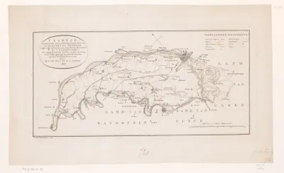 Kaart van het land tussen de Maas en de Waal