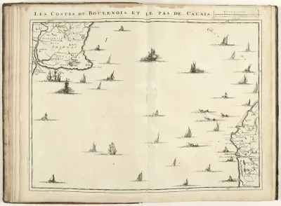 Kaart van het Nauw van Calais, 1709