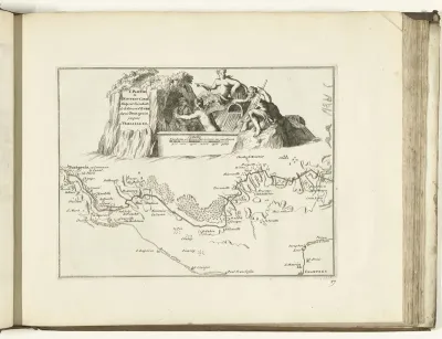 Kaart van het nieuwe kanaal van Pontgouin naar Versailles (deel I), 1726