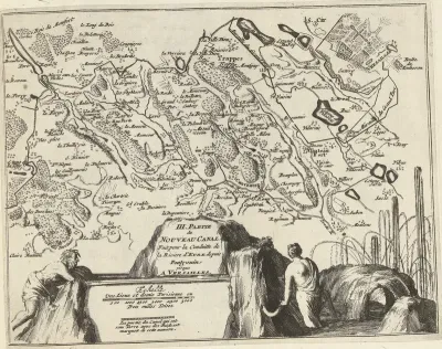 Kaart van het nieuwe kanaal van Pontgouin naar Versailles (deel III), ca. 1693-1696