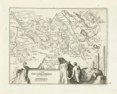 Kaart van het nieuwe kanaal van Pontgouin naar Versailles (deel III), ca. 1702