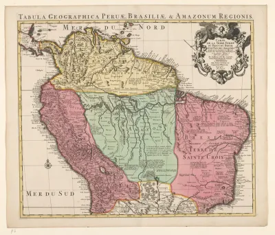 Kaart van het noordelijk deel van Zuid-Amerika