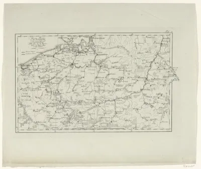 Kaart van het oorlogsgebied in de Oostenrijkse Nederlanden in 1793-1794