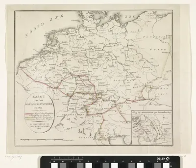 Kaart van het oorlogstoneel in 1805