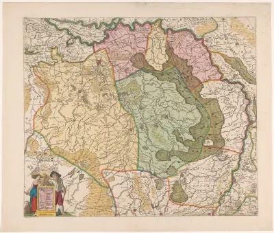 Kaart van het oostelijk deel van Brabant