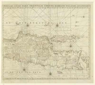 Kaart van het oostelijk deel van Java