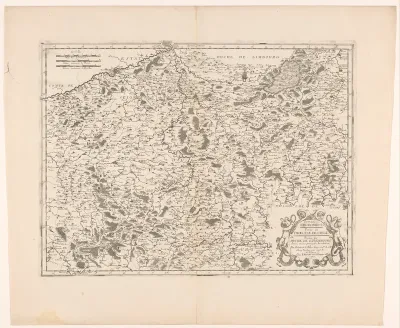 Kaart van het prinsbisdom Luik en het hertogdom Luxemburg
