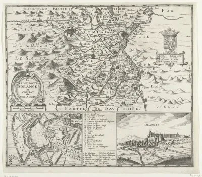 Kaart van het prinsdom Orange, 1639
