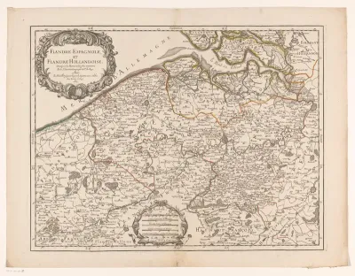 Kaart van het Spaanse en Hollandse deel van Vlaanderen