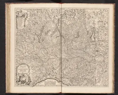 Kaart van het strijdtoneel in Lombardije, 1701-1713