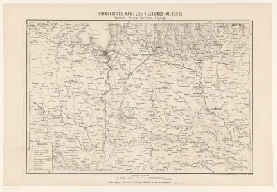 Kaart van het strijdtoneel in Noord-Italië, 1866